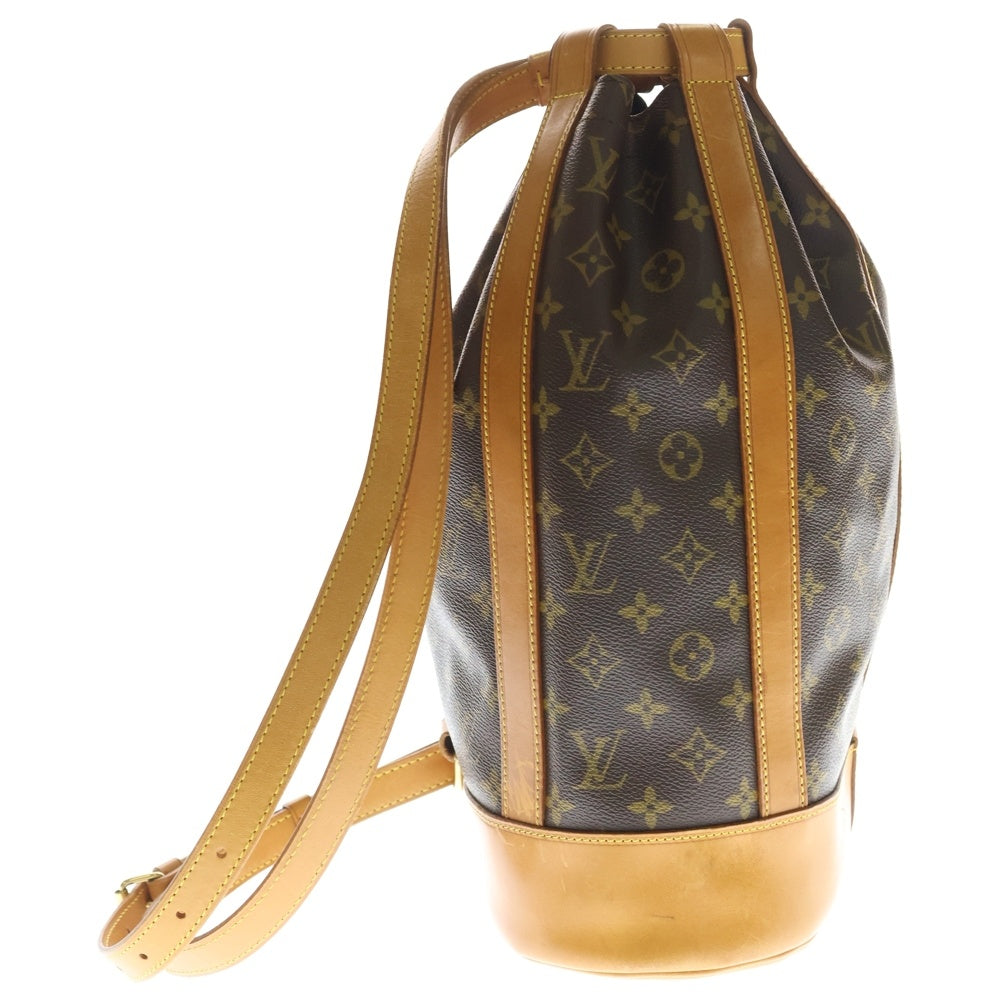 LOUIS VUITTON(ルイヴィトン) モノグラム ランドネPM リュックサック バックパック ショルダーバッグ ブラウン レザー×PVC M42243 ゴールド金具 レディース