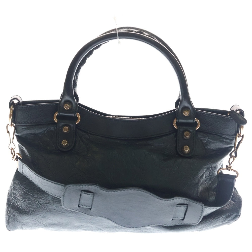 BALENCIAGA(バレンシアガ) ジャイアントファースト スモール 2WAYバッグ ハンドバッグ ショルダーバッグ ブラック レザー ラムスキン 285433 ピンクゴールド金具 レディース