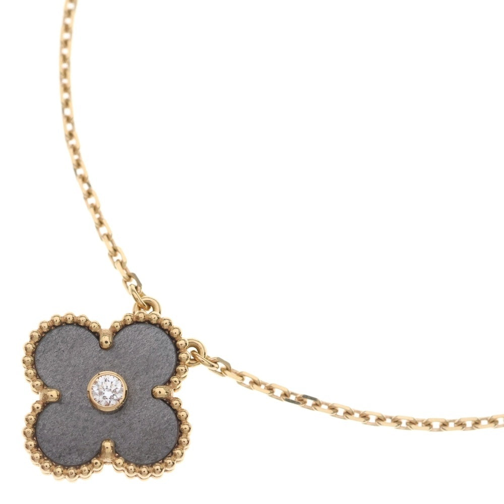Van Cleef & Arpels(ヴァンクリーフアンドアーペル) ヴィンテージアルハンブラ オブシディアン ダイヤ ネックレス 2023年ホリデー限定 Au750 K18 PG ピンクゴールド VCARP9T000 レディース