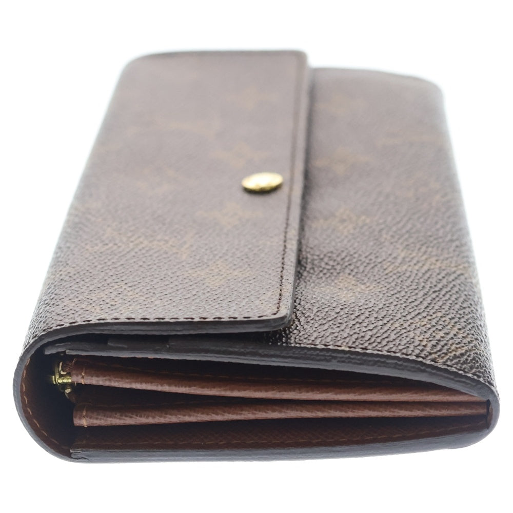 LOUIS VUITTON(ルイヴィトン) モノグラム ポルトフォイユ・サラ ロングウォレット 長財布 カードケース ブラウン レザー×PVC M61734 ゴールド金具 レディース