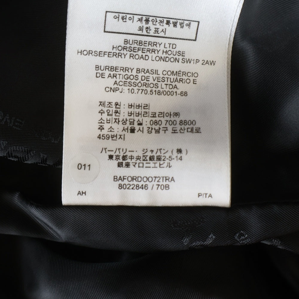BURBERRY LONDON(バーバリーロンドン) カシミヤ混 ウール チェスター ガウン ロング コート ブラック 8022846 レディース