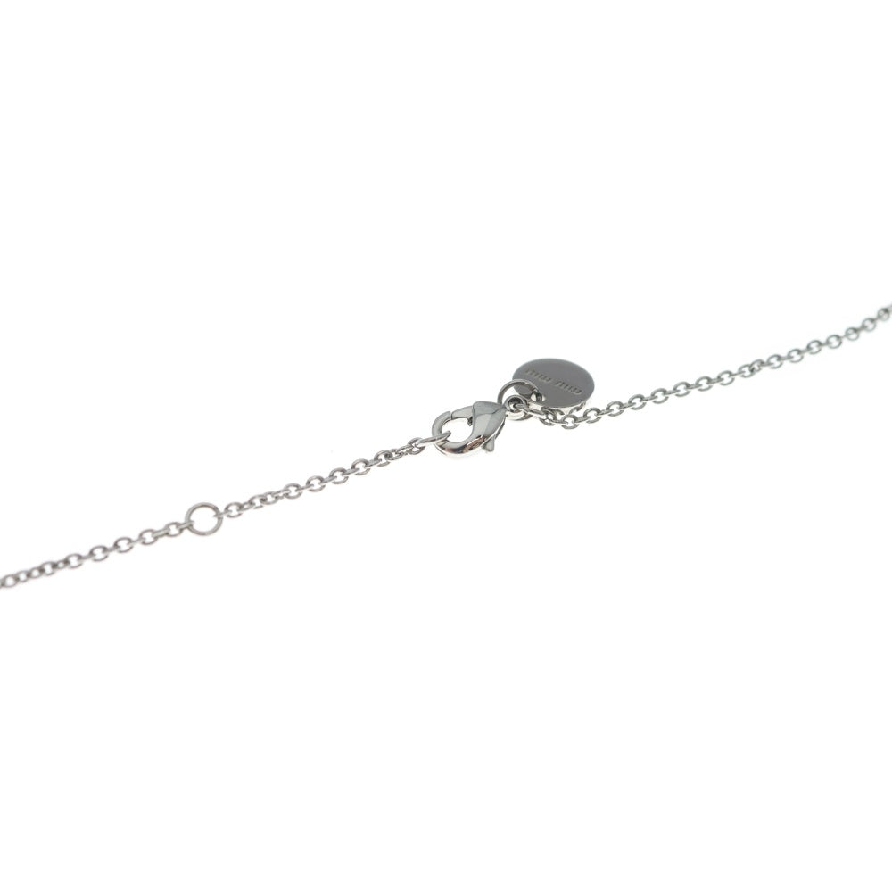 miumiu(ミュウミュウ) ロゴネックレス メタル ペンダント チェーン ピンク 5JC629 シルバー金具 レディース