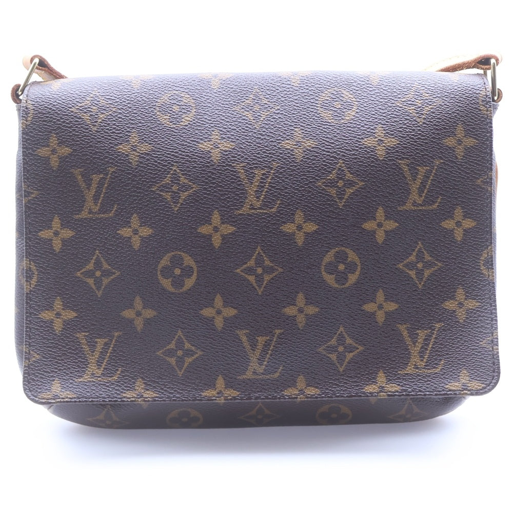 LOUIS VUITTON(ルイヴィトン) モノグラム ミュゼットタンゴ ショルダーバッグ ショルダーポシェット ブラウン レザー×PVC M51257 ゴールド金具 レディース