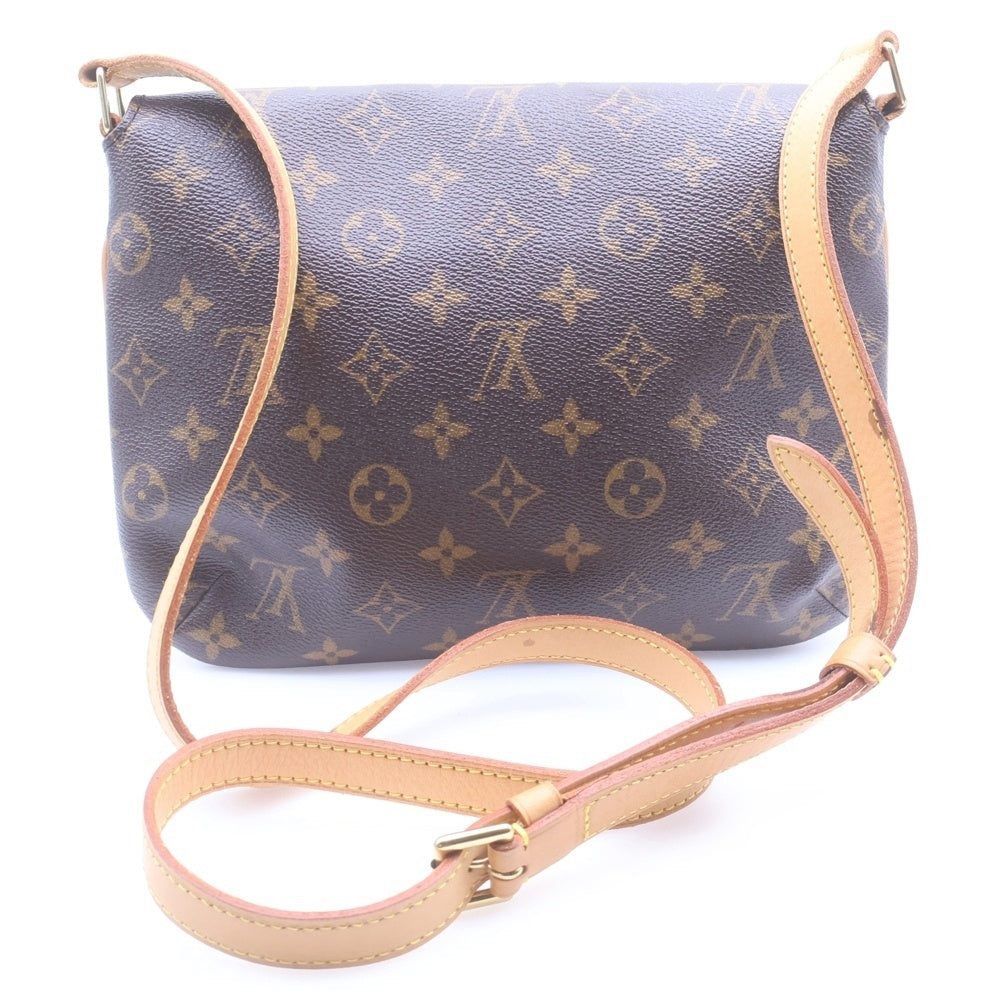 LOUIS VUITTON(ルイヴィトン) モノグラム ミュゼットタンゴ ショルダーバッグ ショルダーポシェット ブラウン レザー×PVC M51257 ゴールド金具 レディース
