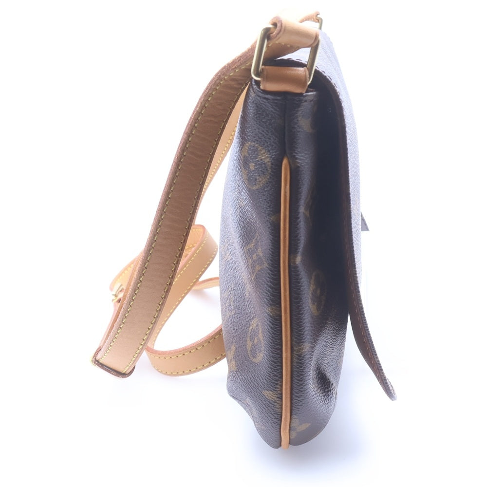 LOUIS VUITTON(ルイヴィトン) モノグラム ミュゼットタンゴ ショルダーバッグ ショルダーポシェット ブラウン レザー×PVC M51257 ゴールド金具 レディース
