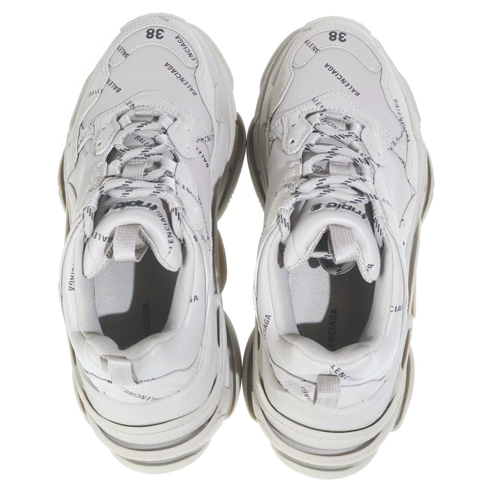 BALENCIAGA(バレンシアガ) Triple S トリプル S オールオーバーロゴ ローカットシューズ スニーカー グレー/ベージュ レディース