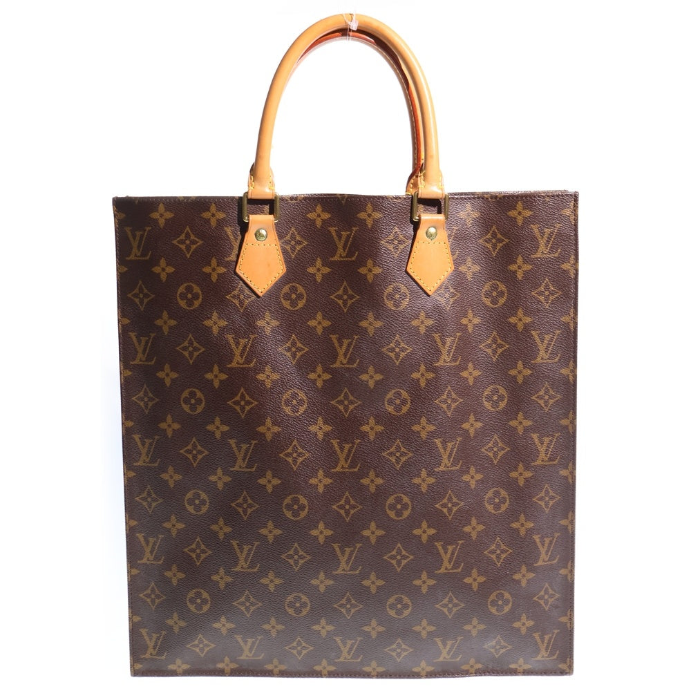 LOUIS VUITTON(ルイヴィトン) モノグラム サックプラ トートバッグ ハンドバッグ ブラウン レザー×PVC M51140 ゴールド金具 レディース