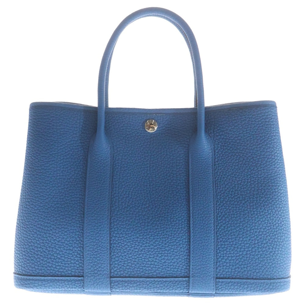 HERMES(エルメス) ガーデンパーティTPM ブルーウートゥルメール ネゴンダ ハンドバッグ シルバー金具 G刻印 レディース