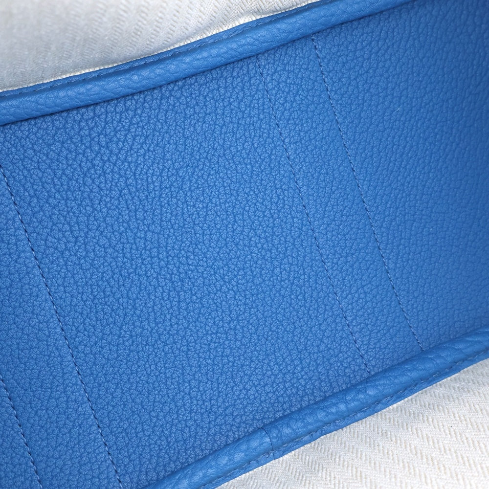 HERMES(エルメス) ガーデンパーティTPM ブルーウートゥルメール ネゴンダ ハンドバッグ シルバー金具 G刻印 レディース