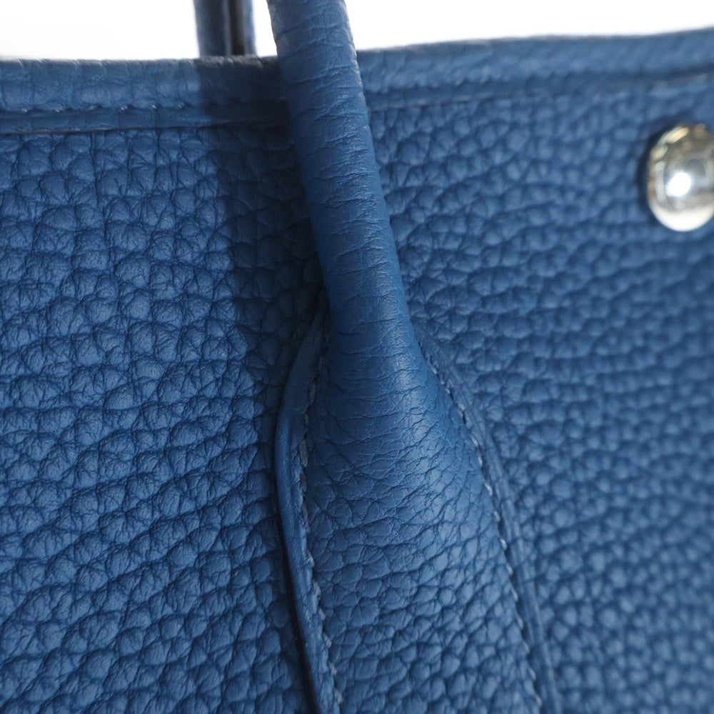 HERMES(エルメス) ガーデンパーティTPM ブルーウートゥルメール ネゴンダ ハンドバッグ シルバー金具 G刻印 レディース