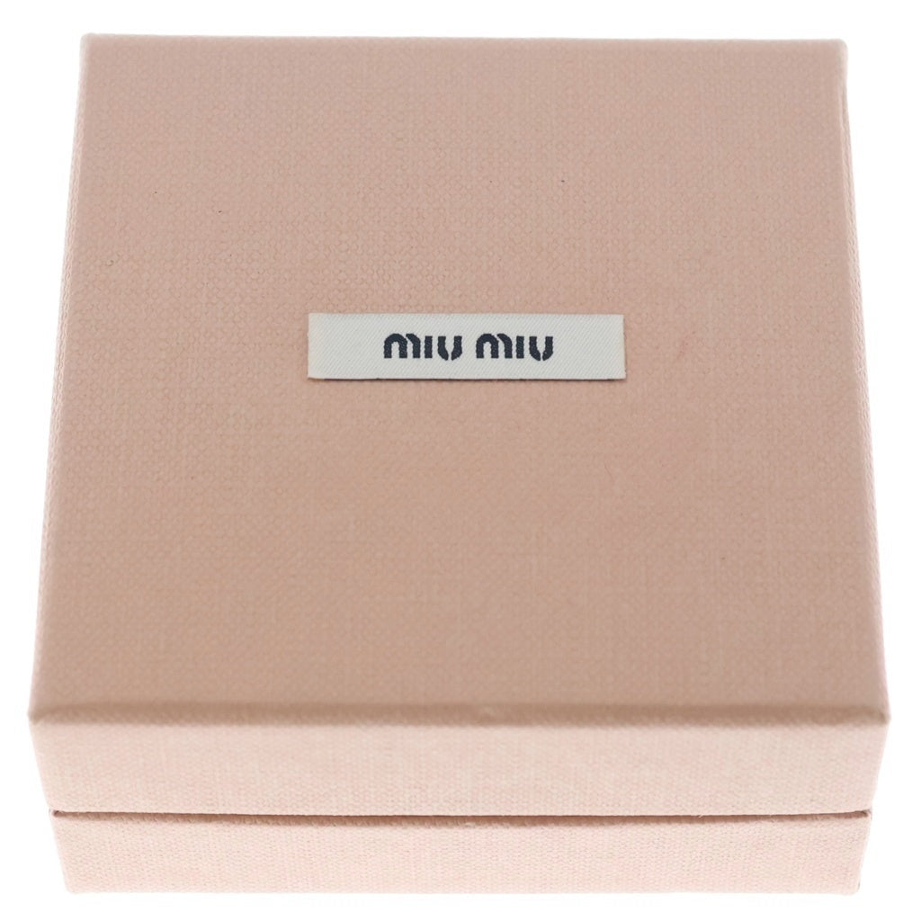 miumiu(ミュウミュウ) マドラス ハートビジュー ブレスレット クロモ シルバー レザー 5IB253 ゴールド金具 レディース