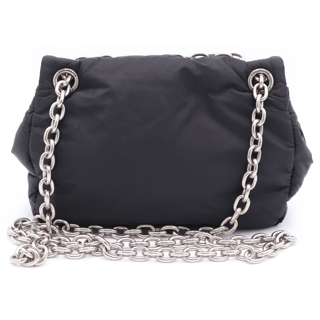 BALENCIAGA(バレンシアガ) モナコ ミニ チェーンショルダーバッグ ブラック ナイロン 792977 1000・M23・4202 シルバー金具 レディース