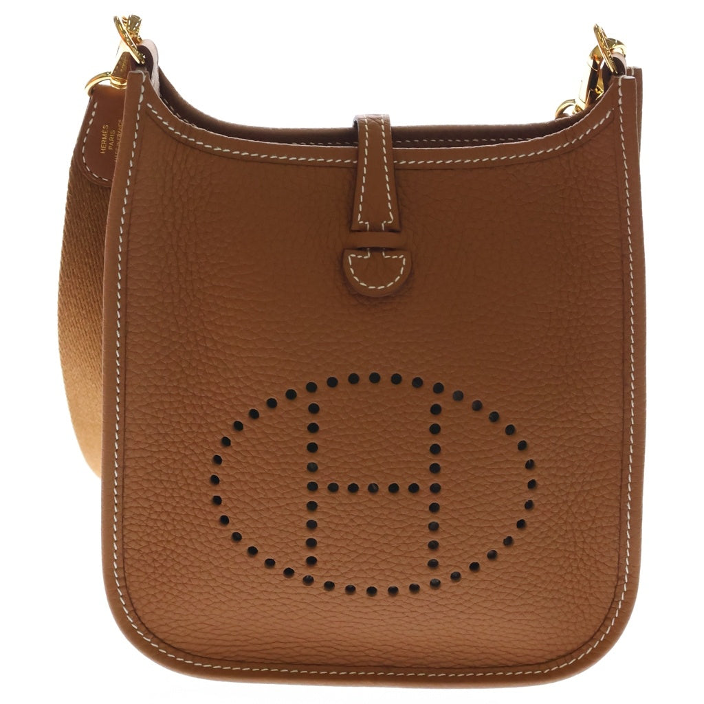 本物 エルメス HERMES エヴリン TPM トリヨンクレマンス レザー ショルダーバッグ ポシェット B刻 2023年 エトゥープ Evelyne バッグ 中古・ エルメス HERMES エヴリンTPM ショルダーバッグ トリヨンクレマンス