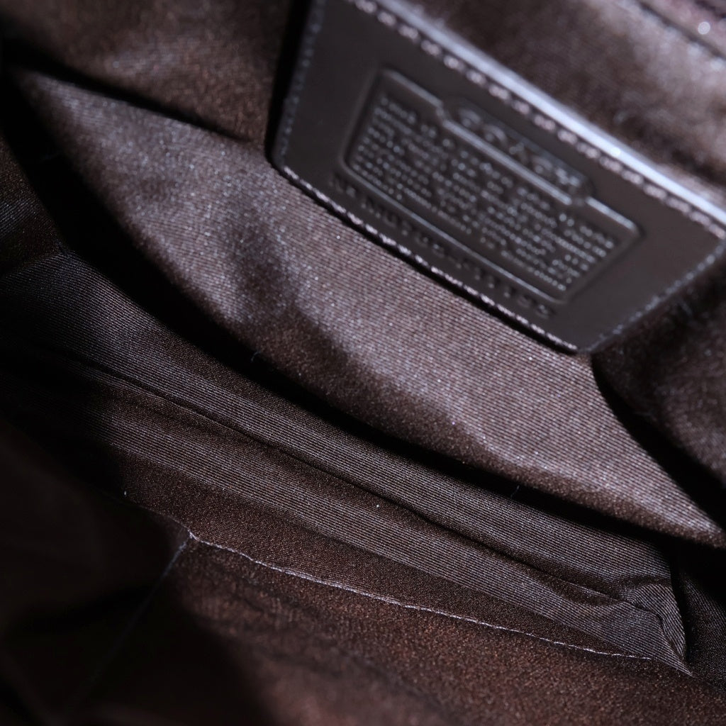 COACH(コーチ) シグネチャー ハンプトンズ ショルダーバッグ ブラウン×ベージュ キャンバス×レザー F11193 シルバー金具 レディース