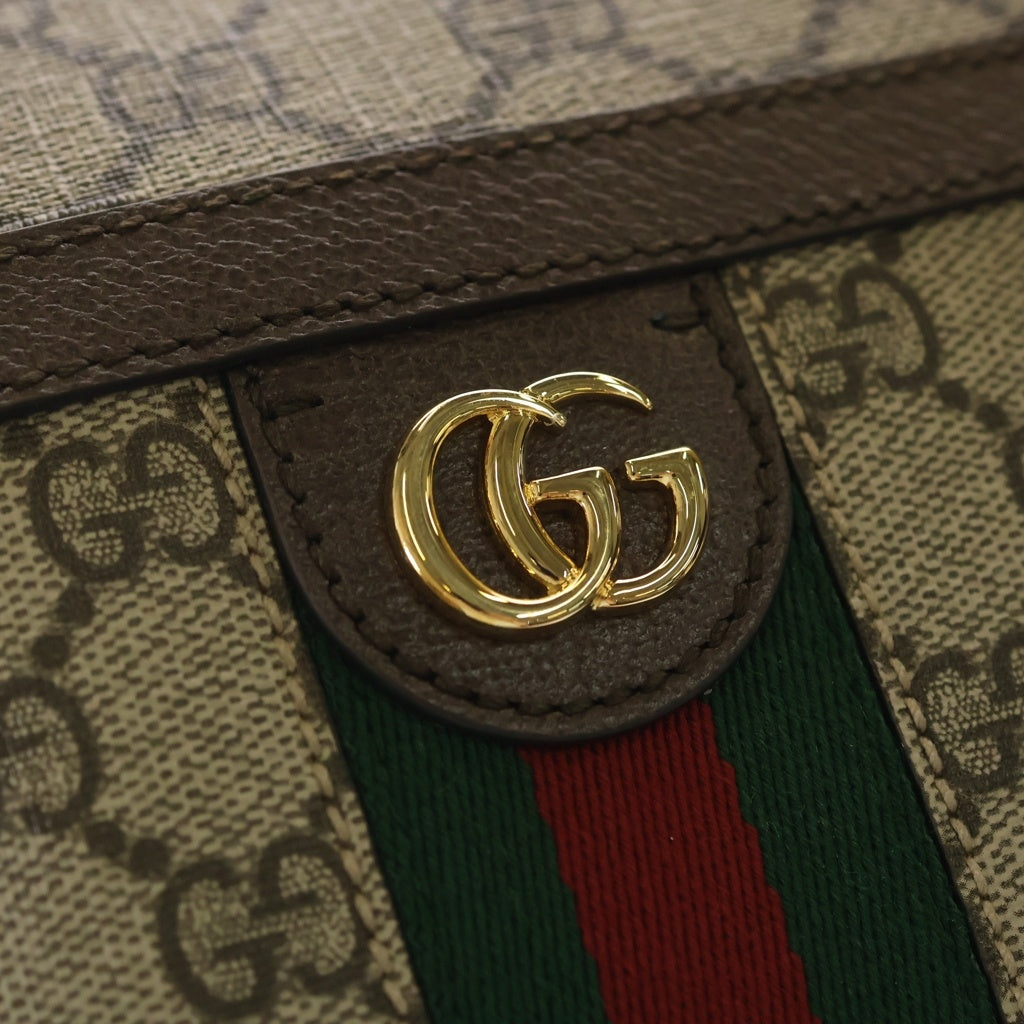 GUCCI(グッチ) オフィディア GGマーモント PVC レザー チェーンショルダーバッグ ゴールド金具 ベージュ 781397 レディース