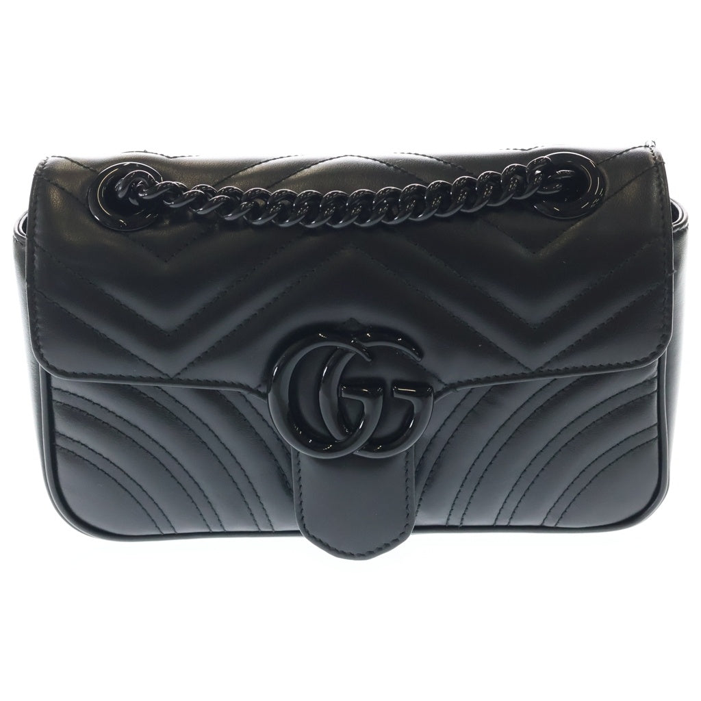 GUCCI(グッチ) GGマーモント レザー チェーンショルダーバッグ ブラック 446744 レディース