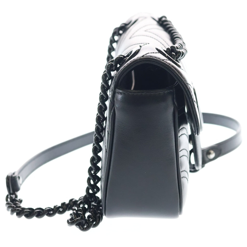 GUCCI(グッチ) GGマーモント レザー チェーンショルダーバッグ ブラック 446744 レディース