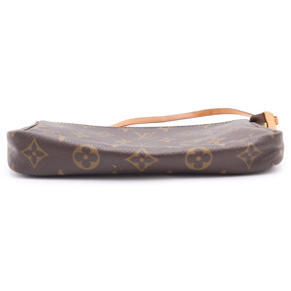 LOUIS VUITTON(ルイヴィトン) モノグラム ポシェットアクセソワール ハンドバッグ ポーチ ケース ブラウン レザー×PVC M51980 ゴールド金具 レディース