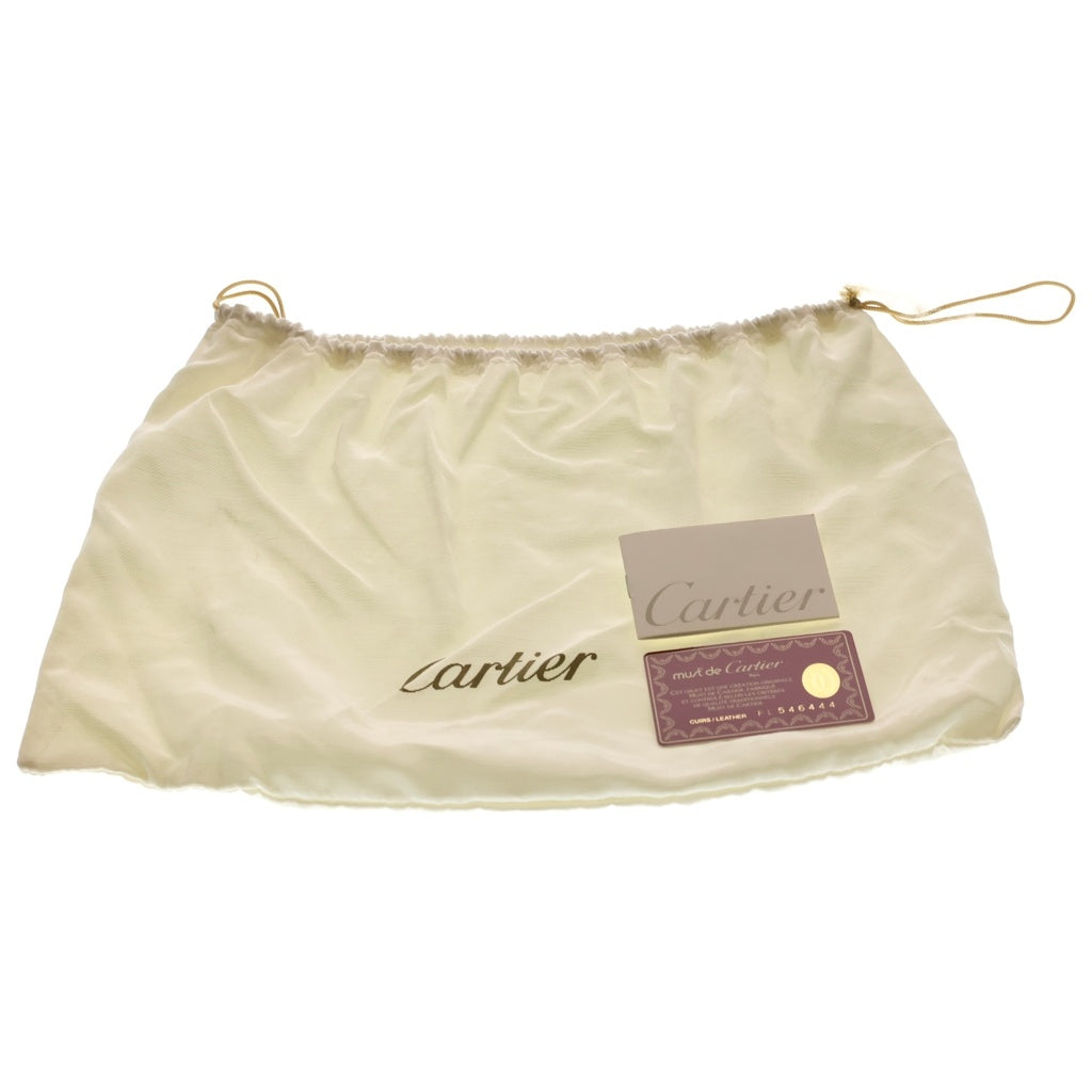 Cartier(カルティエ) マストライン ターンロック ハンドバッグ ボルドー レザー レディース