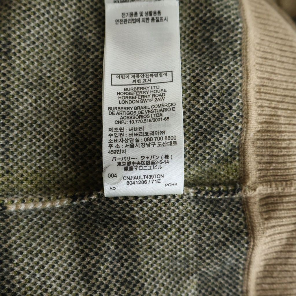 BURBERRY(バーバリー) ノバチェック ソフトペンニット カシミヤセーター ベージュ 8041286 #L レディース