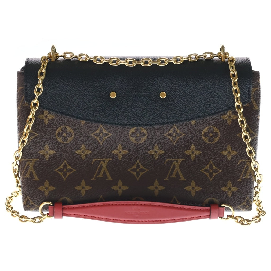 LOUIS VUITTON(ルイヴィトン) モノグラム サンプラシード 2WAYバッグ ハンドバッグ ショルダーバッグ チェーンバッグ ブラック×ブラウン×レッド レザー M43714 ゴールド金具 レディース