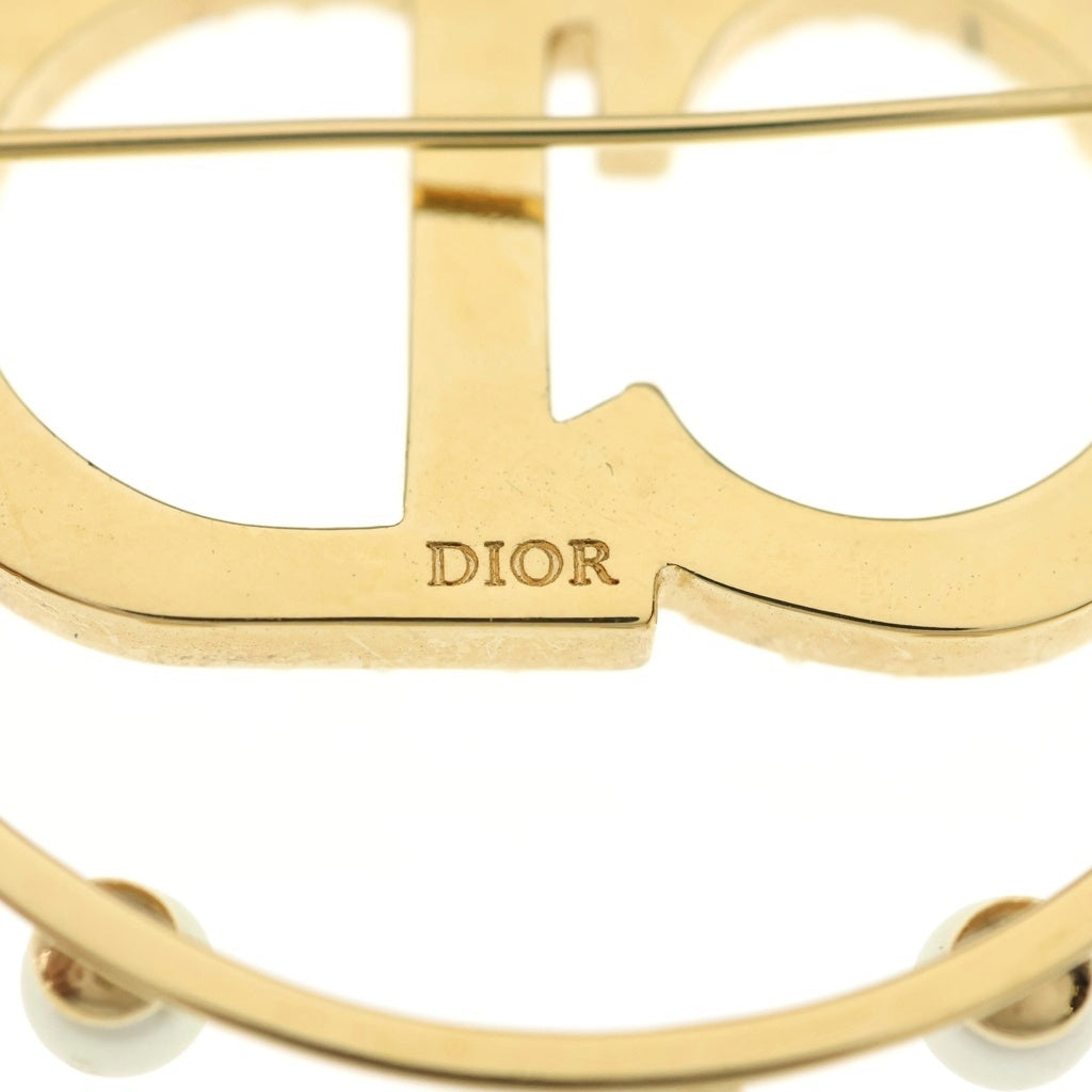 Christian Dior(クリスチャンディオール) クレールディーリュヌ パール ロゴブローチ ゴールド レディース