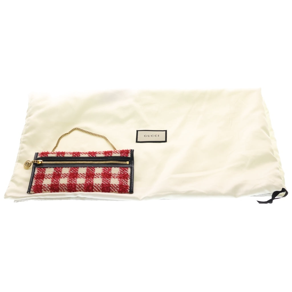 GUCCI(グッチ) RAJAH ラジャ ラージトートバッグ トートバッグ レッド×ブラック ツイード×レザー 537219 ゴールド金具 レディース