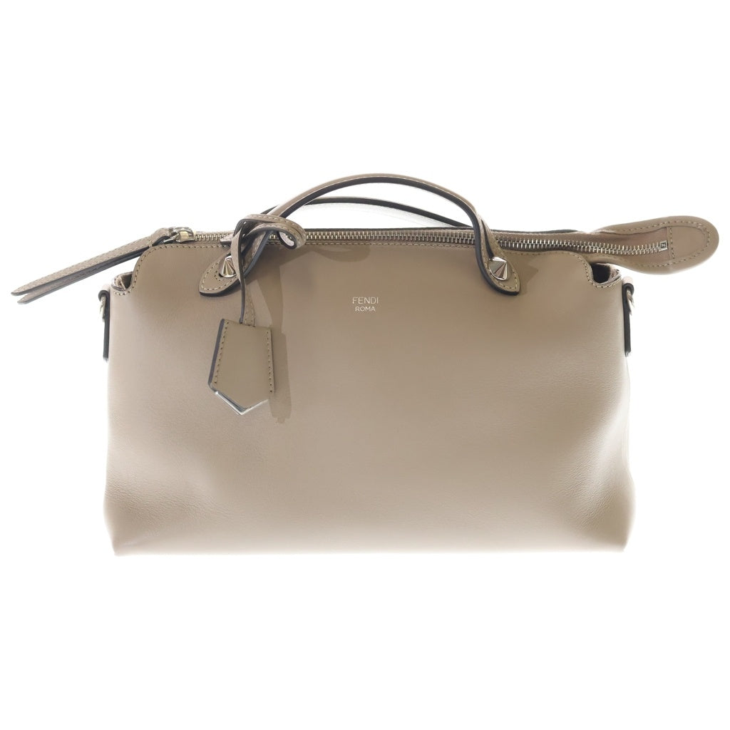 FENDI(フェンディ) バイザウェイ ミディアム 2WAYハンドバッグ ショルダーバッグ ベージュ グレー レザー 8BL146 シルバー金具 レディース