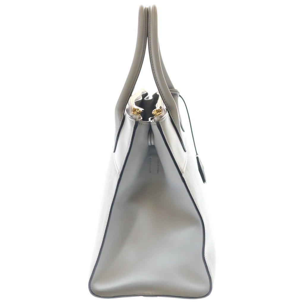 PRADA(プラダ) サフィアーノ パラディグム 2WAYショルダーバック ハンドバッグ グレー レザー 1BA102 ゴールド金具 レディース