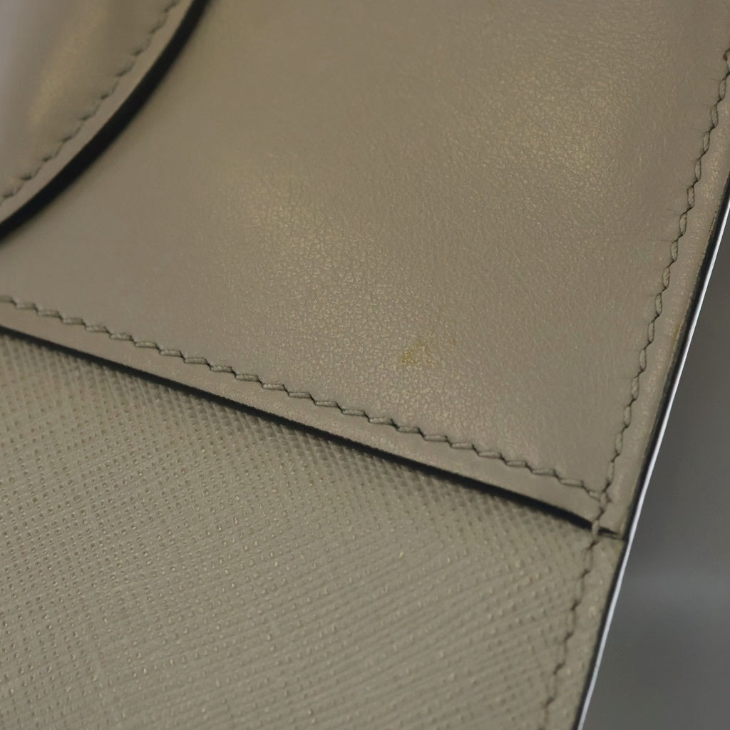 PRADA(プラダ) サフィアーノ パラディグム 2WAYショルダーバック ハンドバッグ グレー レザー 1BA102 ゴールド金具 レディース