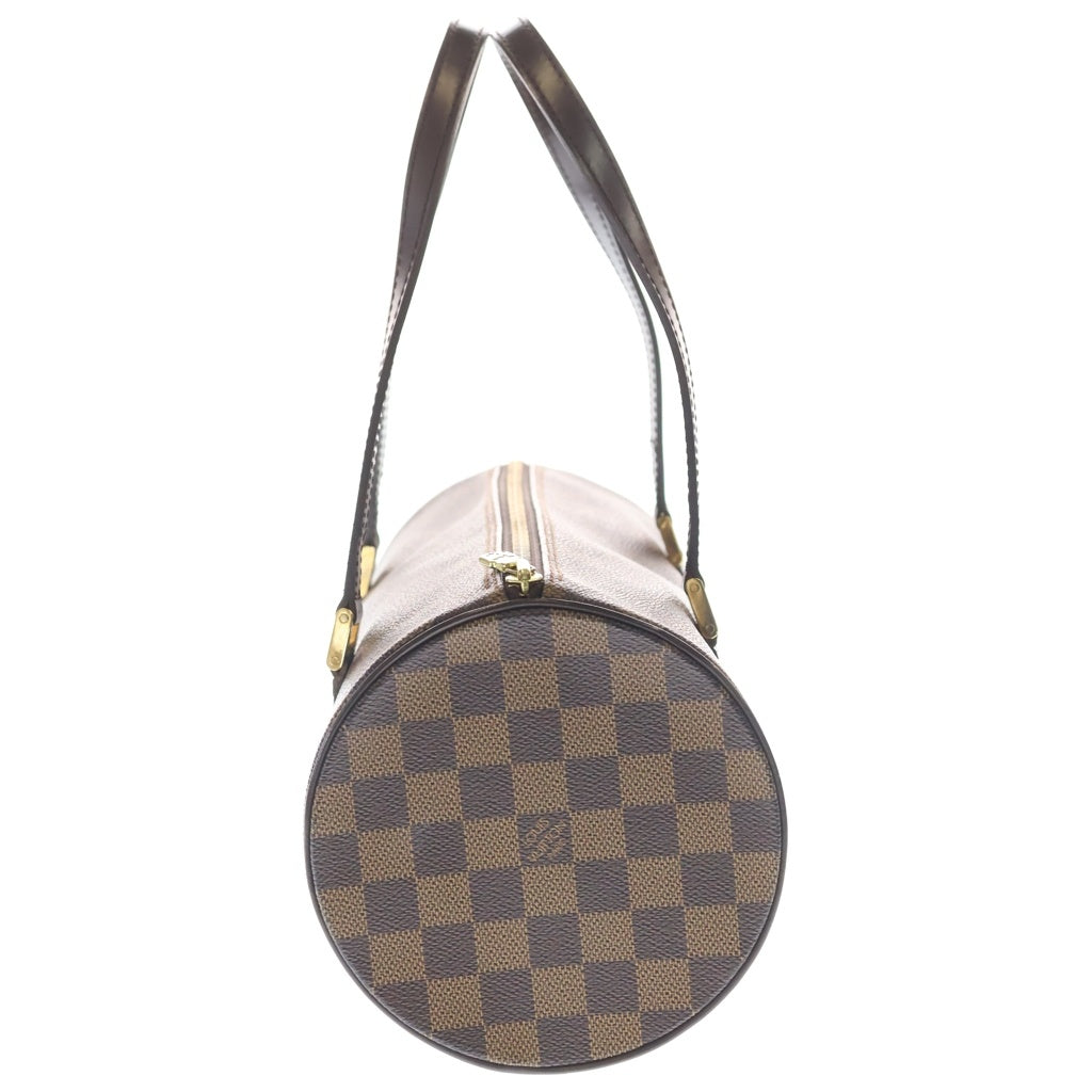 LOUIS VUITTON(ルイヴィトン) ダミエ パピヨン30 ハンドバッグ ブラウン レザー×PVC N51303 ゴールド金具 レディース