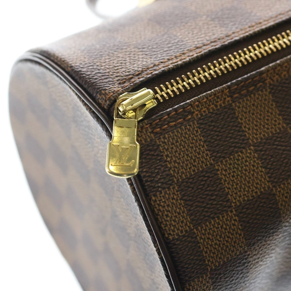 LOUIS VUITTON(ルイヴィトン) ダミエ パピヨン30 ハンドバッグ ブラウン レザー×PVC N51303 ゴールド金具 レディース