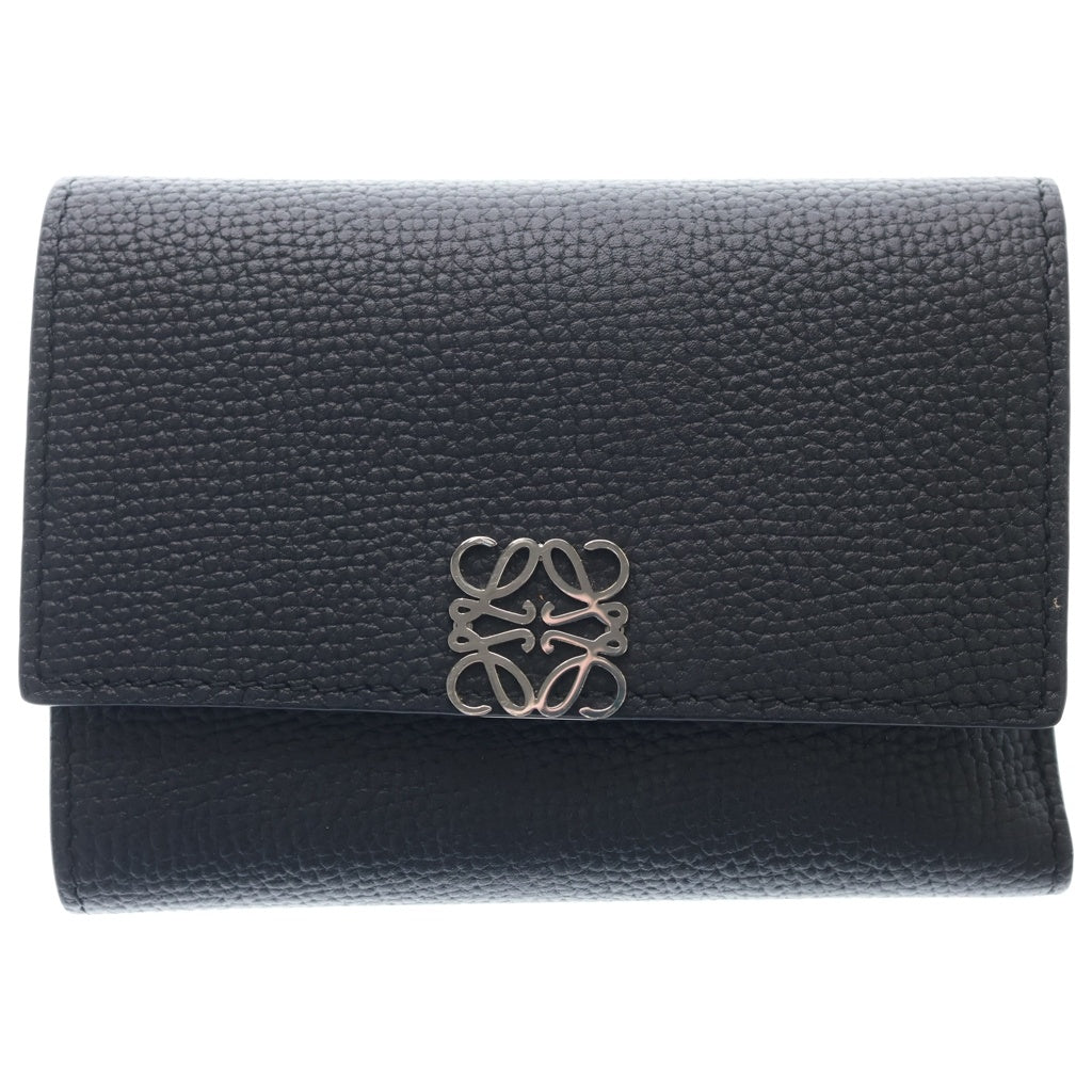 LOEWE(ロエベ) トライフォールド レザー 財布 ウォレット シルバー金具 レディース