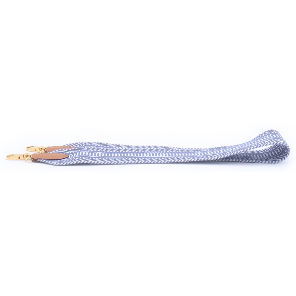 HERMES(エルメス) サングル カヴァル バンドリエール ゴールド金具 C刻印 ショルダーストラップ ブルーブライトン/エクリュ/ゴールド レディース