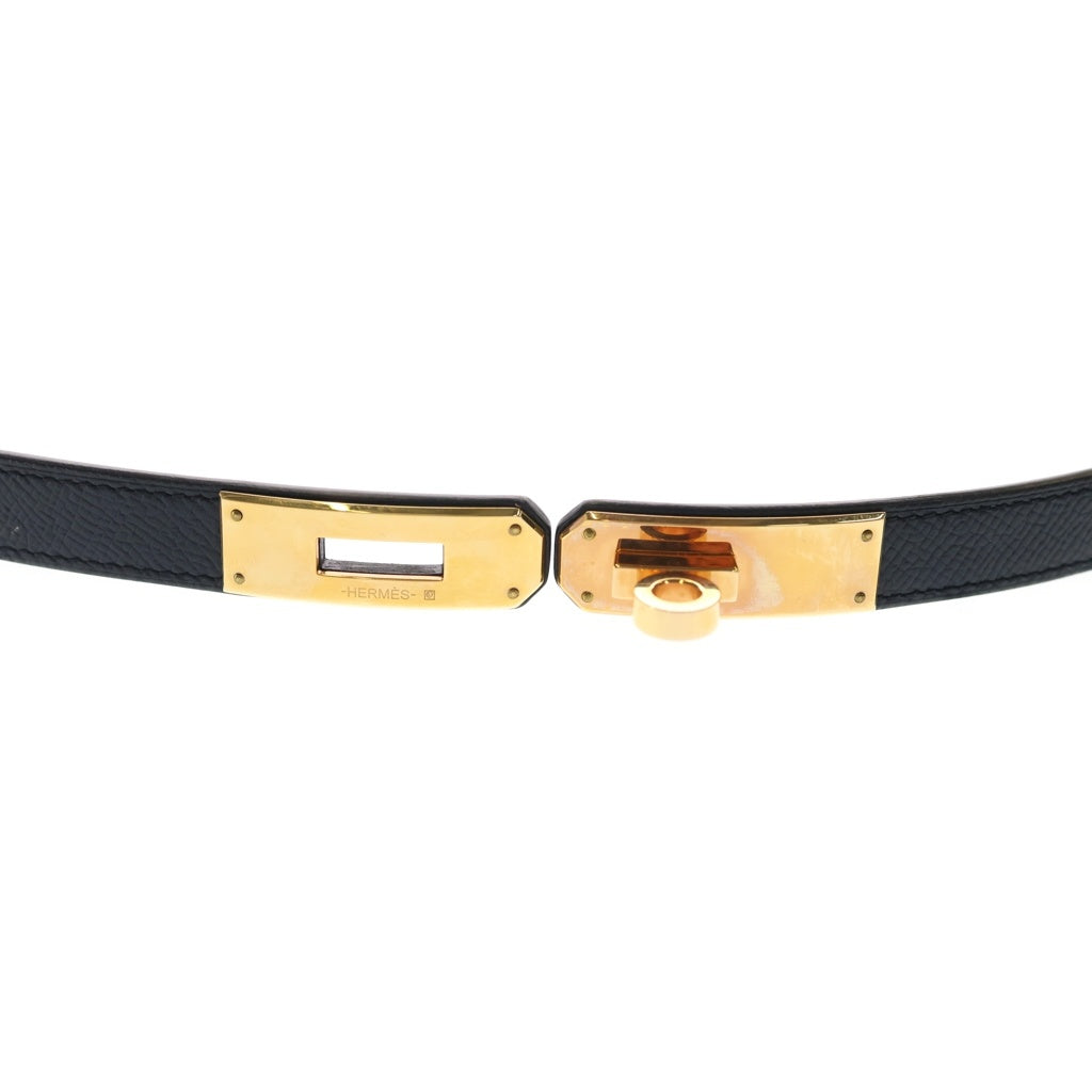 HERMES(エルメス) ケリーベルト エプソン ゴールド金具 Z刻印 ベルト ブラック レディース