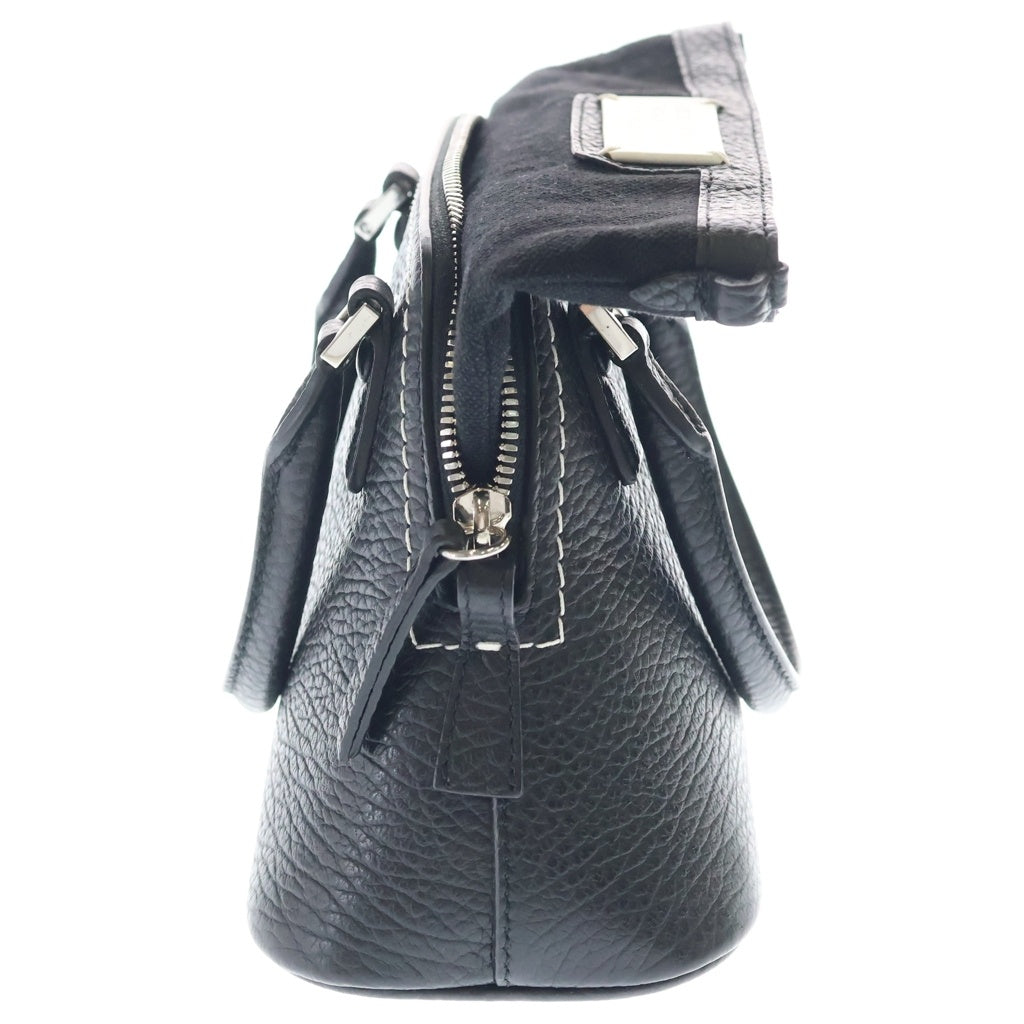 Maison Margiela(メゾンマルジェラ) 5ACマイクロバッグ 2WAYショルダーバッグ ハンドバッグ ブラック レザー シルバー金具 レディース
