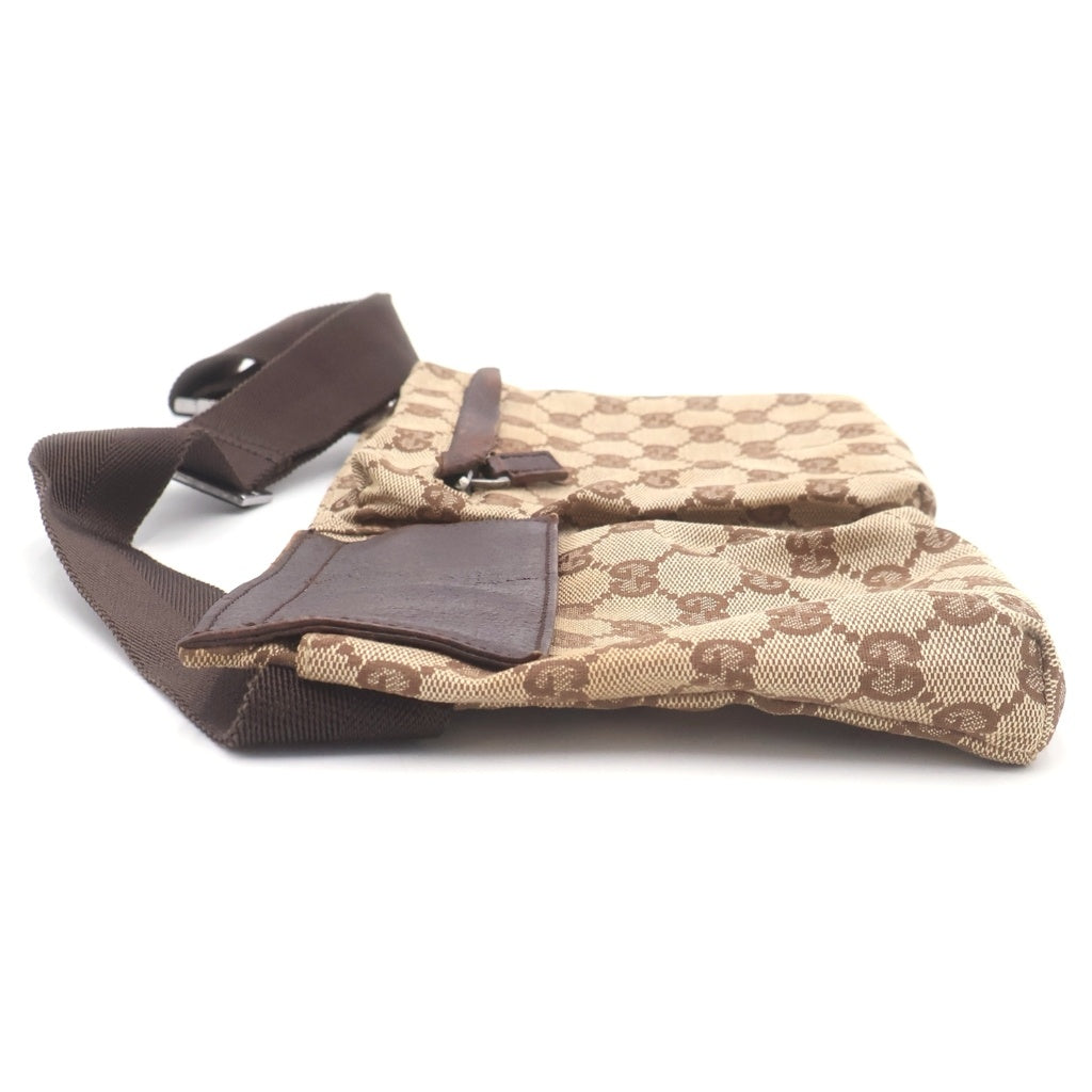 GUCCI(グッチ) GGキャンバス レザー ウエスト ボディバッグ ベージュ 28566 200047