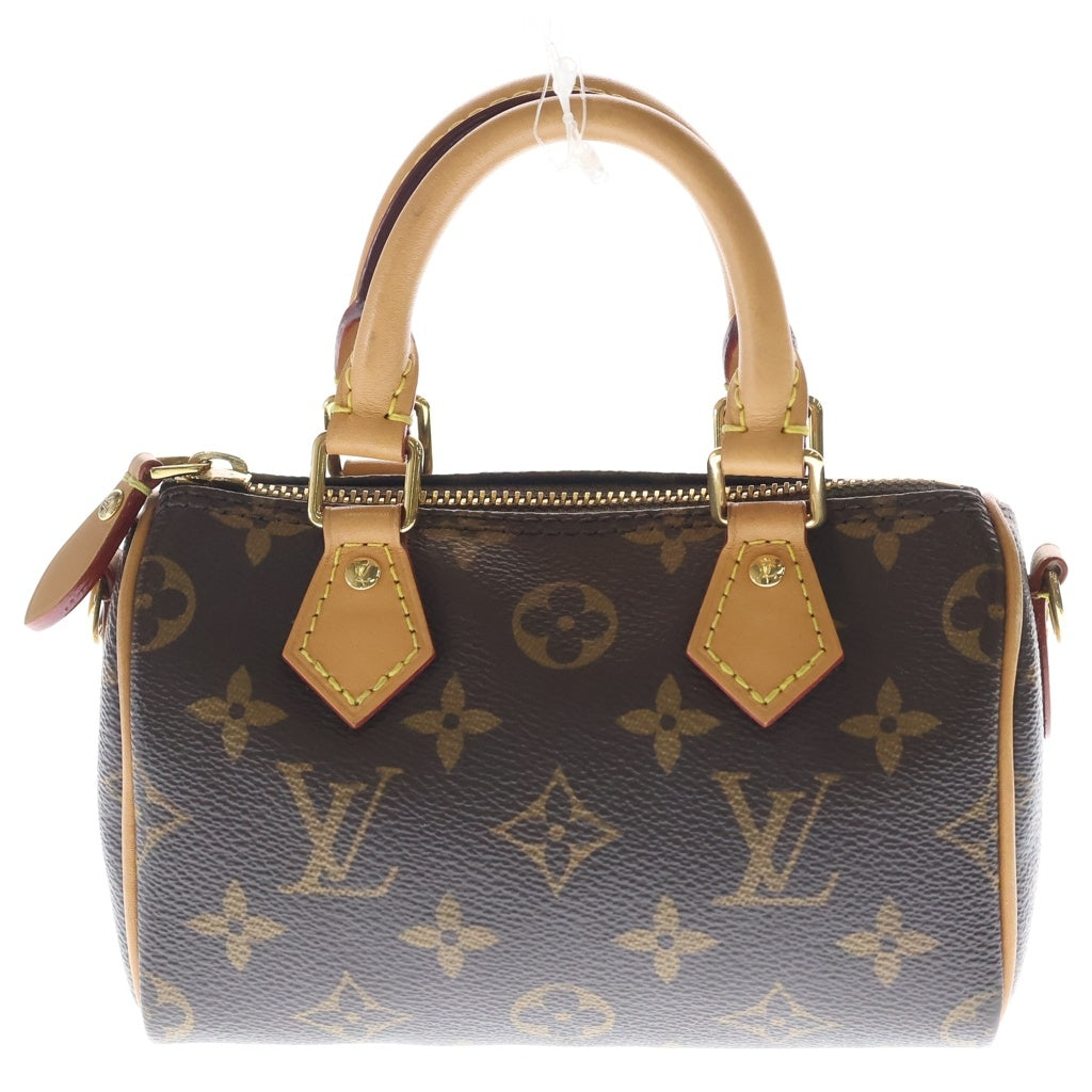 LOUIS VUITTON(ルイヴィトン) ナノ スピーディ モノグラム PVC レザー 2WAY ハンド ショルダーバッグ ブラウン M81085 レディース