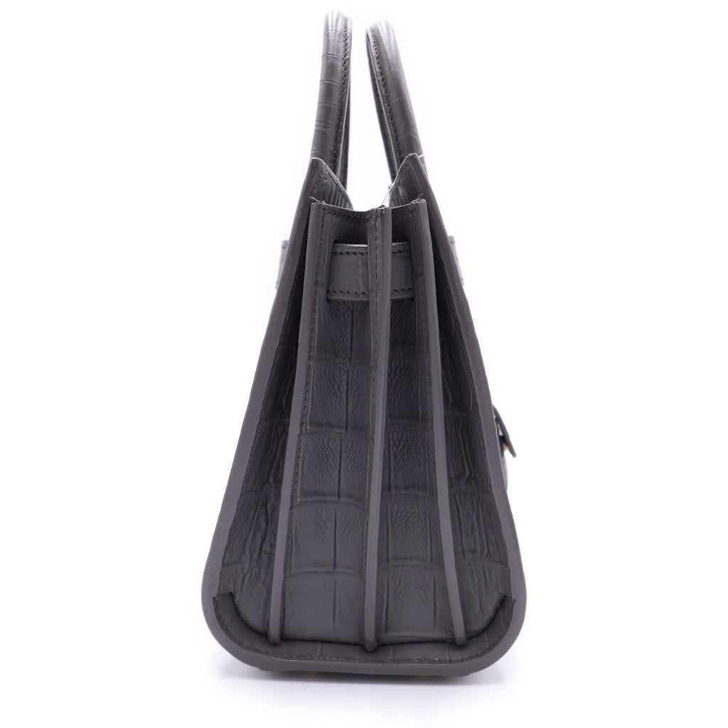 SAINT LAURENT PARIS(サンローランパリ) サックドジュール ナノ 2WAYバッグ ショルダーバッグ クロコ型押し グレー レザー 340778 レディース