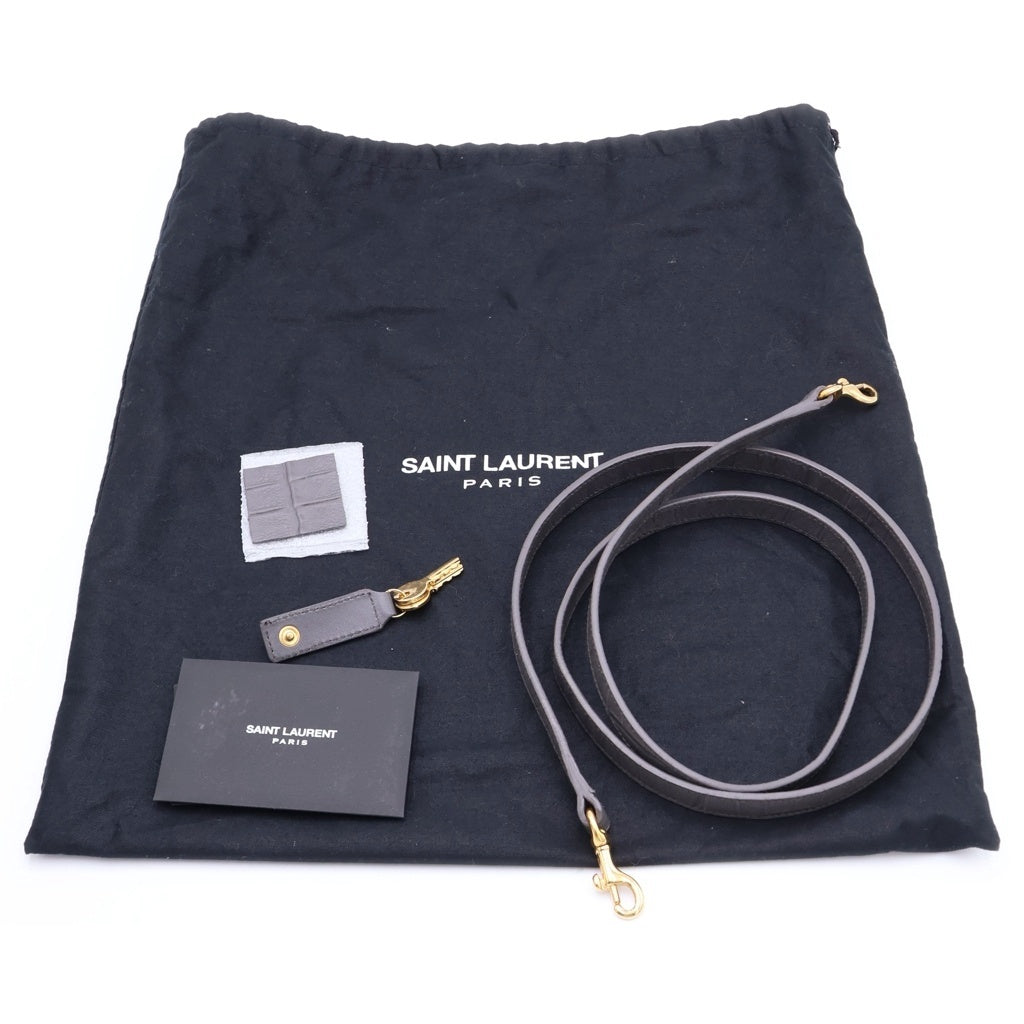 SAINT LAURENT PARIS(サンローランパリ) サックドジュール ナノ 2WAYバッグ ショルダーバッグ クロコ型押し グレー レザー 340778 レディース