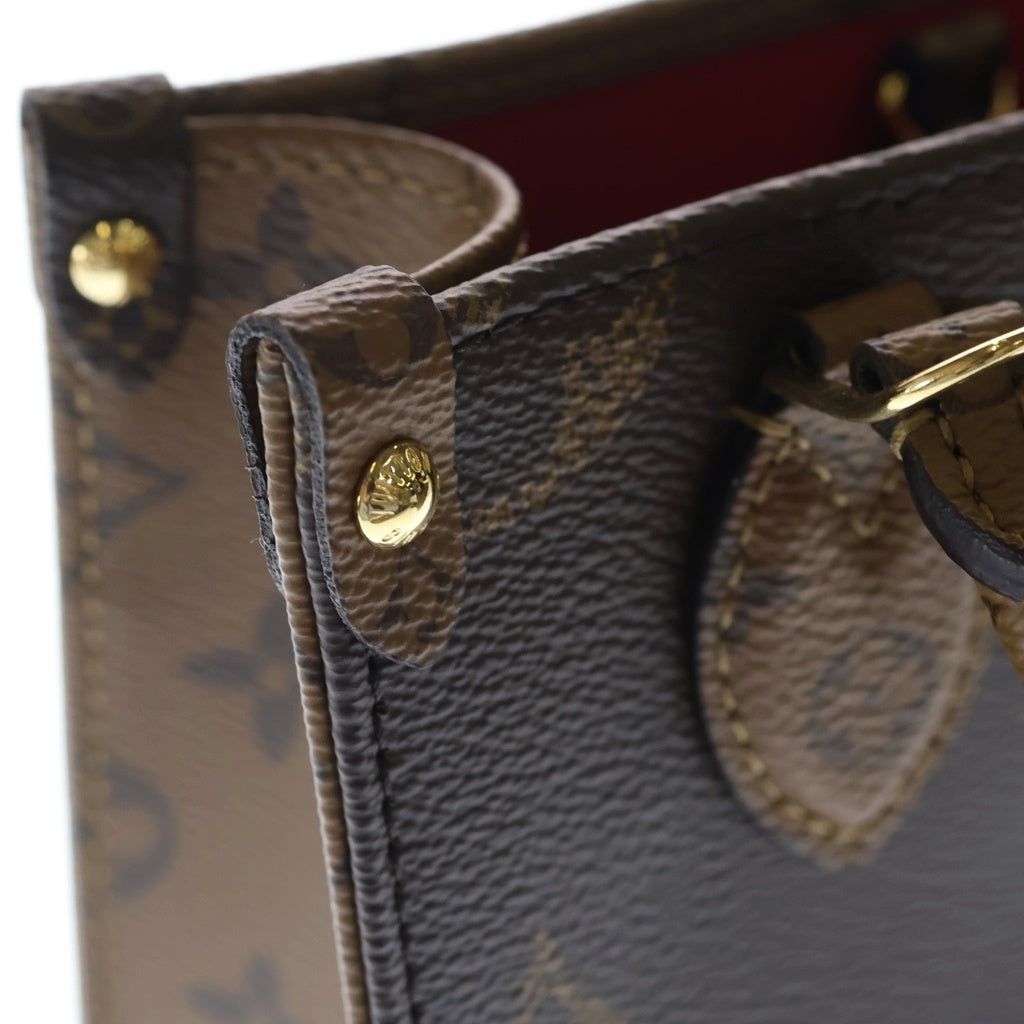 LOUIS VUITTON(ルイヴィトン) モノグラムリバース オンザゴーBB PVC レザー 2WAY ハンドバッグ ショルダーバッグ M46839 ブラウン レディース