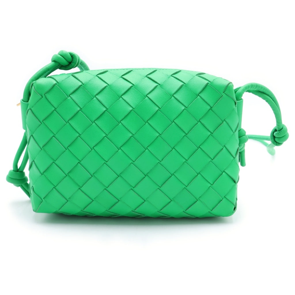 BOTTEGA VENETA(ボッテガヴェネタ) ミニループカメラ ショルダーバッグ イントレチャート レザー グリーン レディース