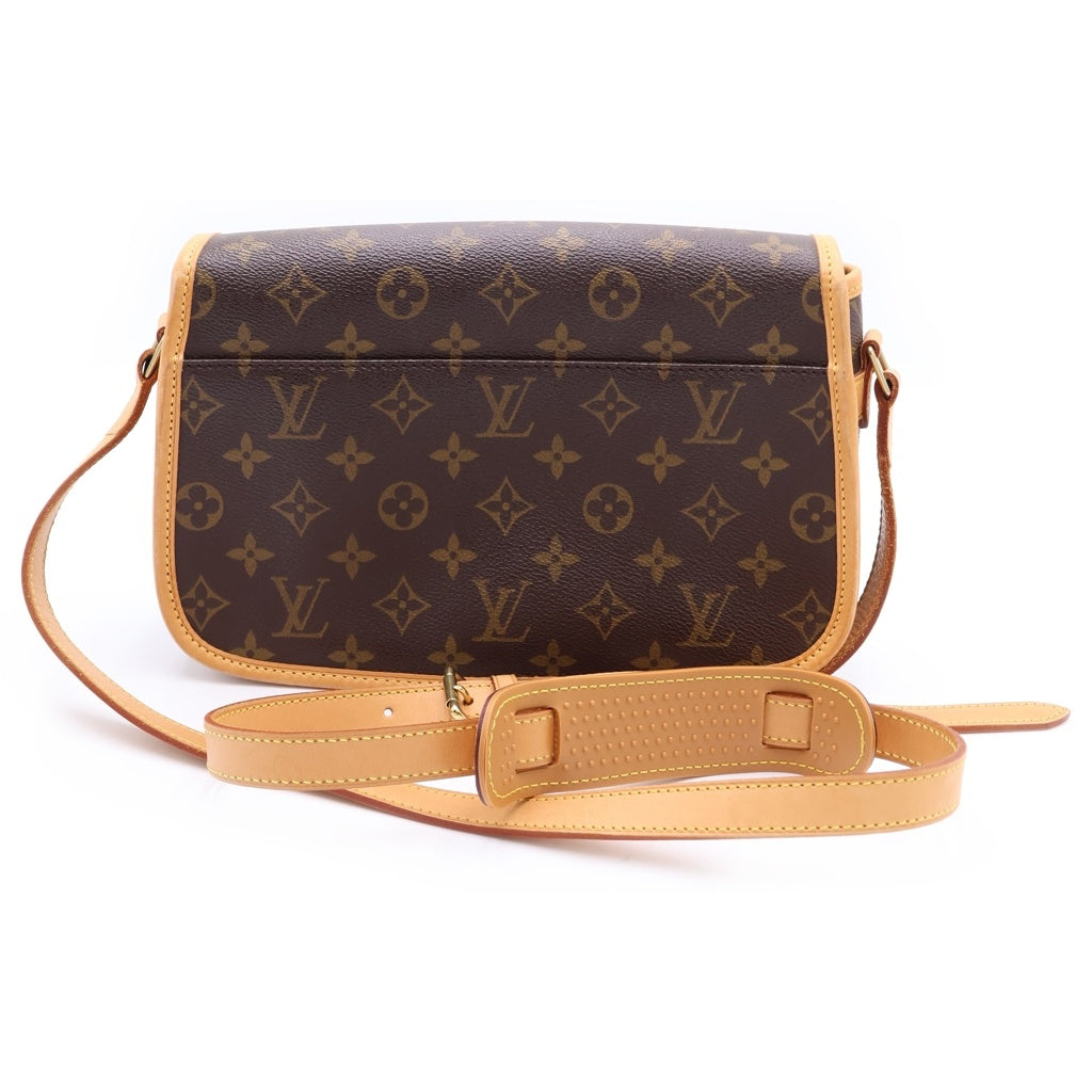 LOUIS VUITTON(ルイヴィトン) モノグラム ソローニュ ワンショルダーバッグ ブラウン レザー×PVC M42250 ゴールド金具 レディース