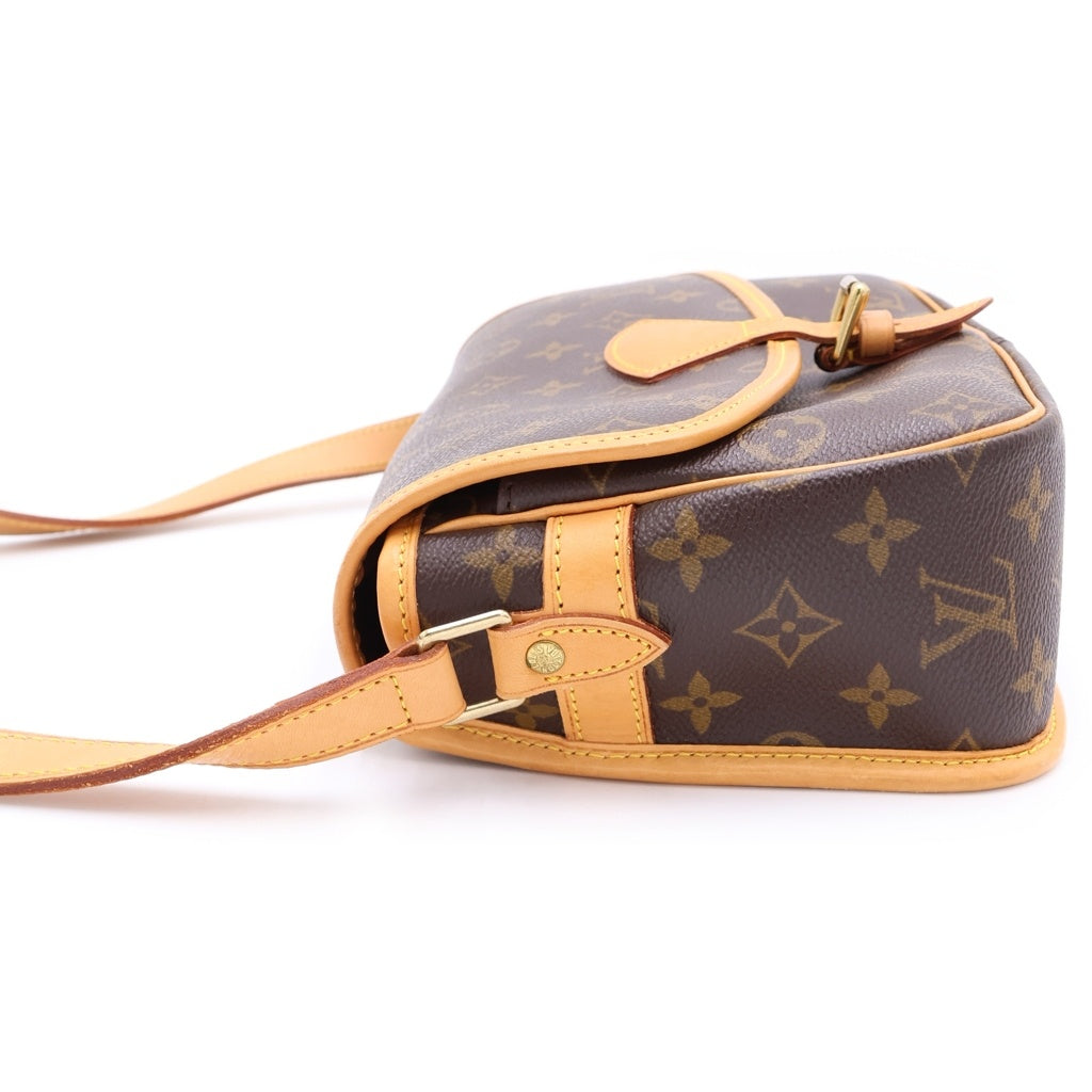 LOUIS VUITTON(ルイヴィトン) モノグラム ソローニュ ワンショルダーバッグ ブラウン レザー×PVC M42250 ゴールド金具 レディース