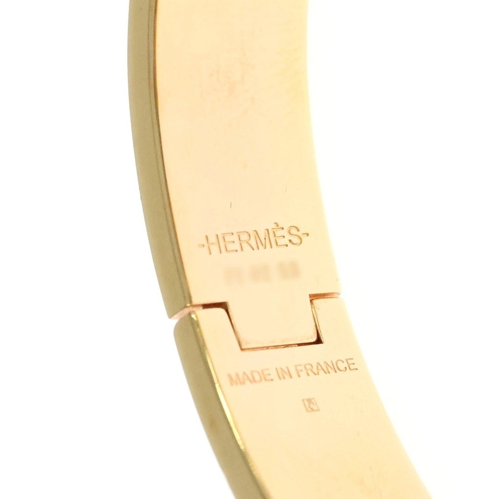 HERMES(エルメス) クリッククラック バングル ブレスレット ホワイト×ゴールド レディース