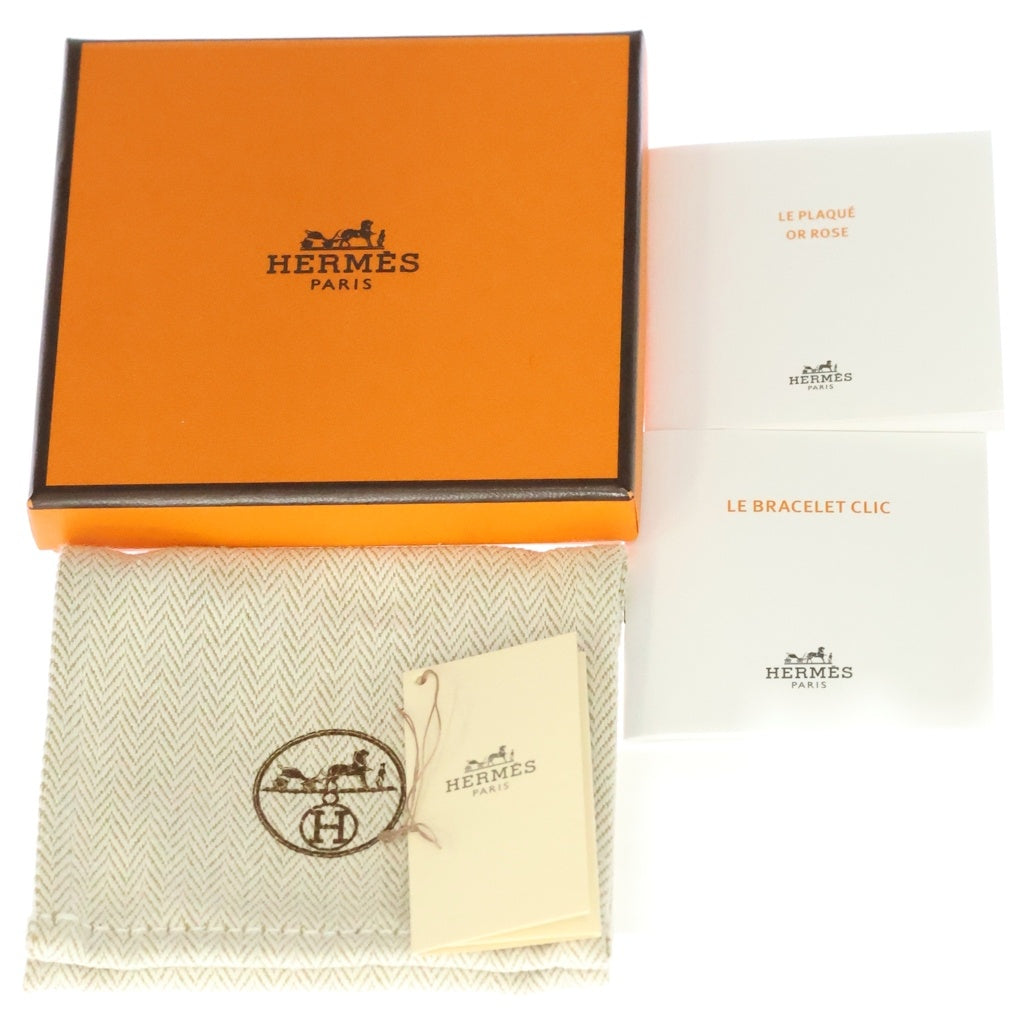 HERMES(エルメス) クリッククラック バングル ブレスレット ホワイト×ゴールド レディース