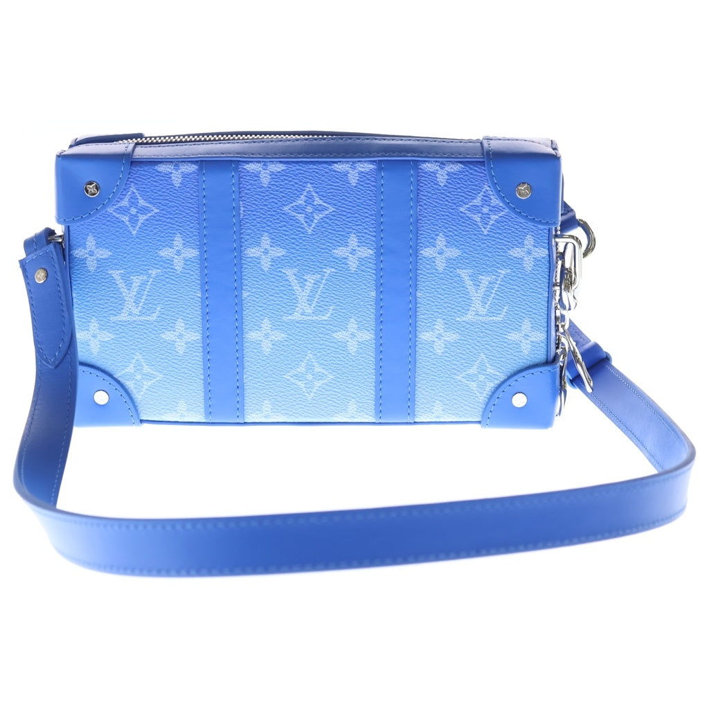 LOUIS VUITTON(ルイヴィトン) モノグラムクラウズ ソフトトランクウォレット ショルダーバッグ ミニバッグ ブルー レザー×PVC M45432 シルバー金具 レディース
