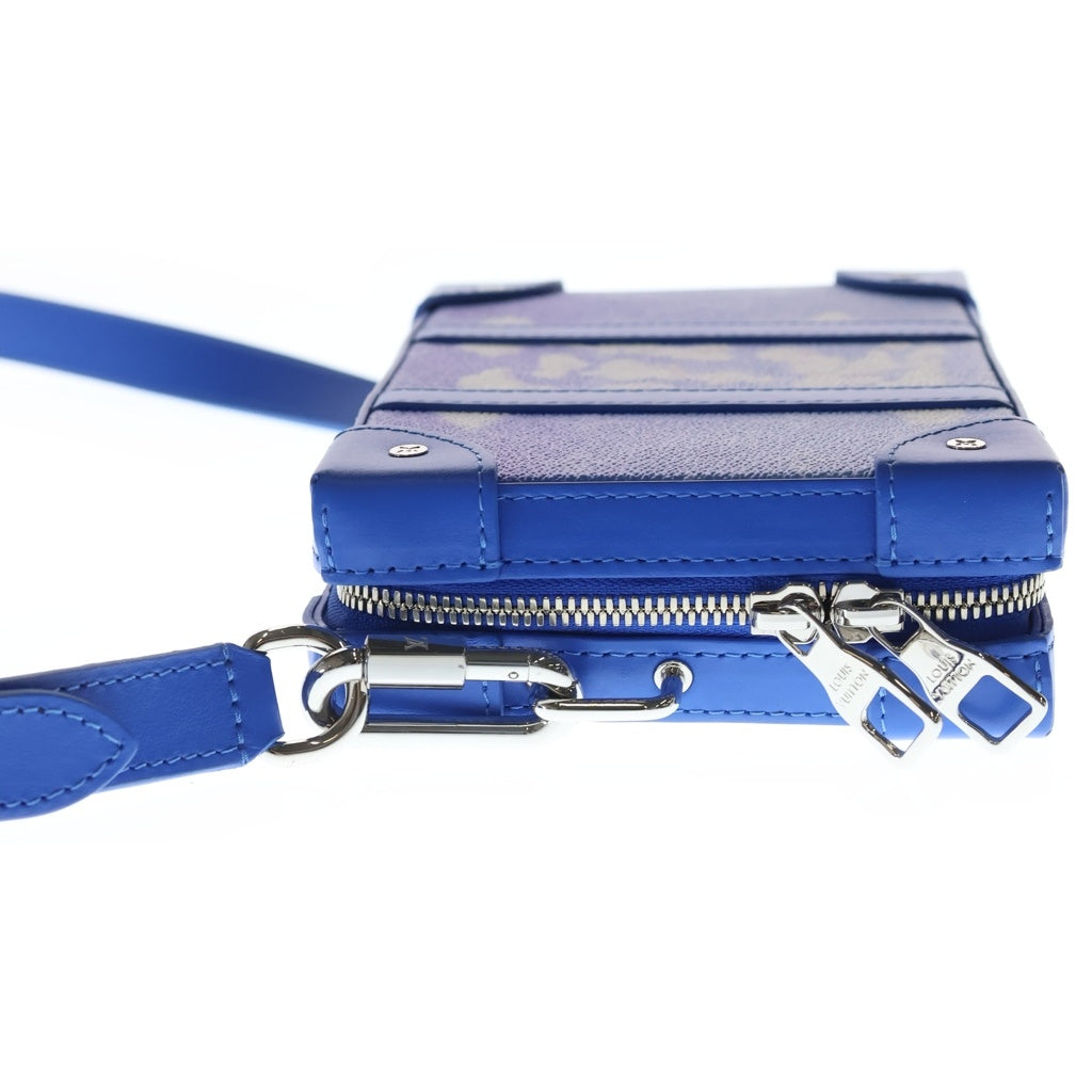 LOUIS VUITTON(ルイヴィトン) モノグラムクラウズ ソフトトランクウォレット ショルダーバッグ ミニバッグ ブルー レザー×PVC M45432 シルバー金具 レディース