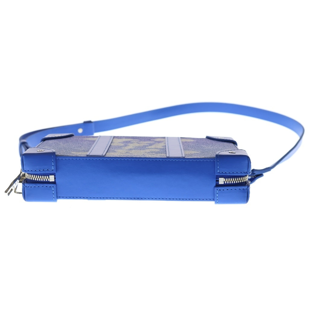 LOUIS VUITTON(ルイヴィトン) モノグラムクラウズ ソフトトランクウォレット ショルダーバッグ ミニバッグ ブルー レザー×PVC M45432 シルバー金具 レディース