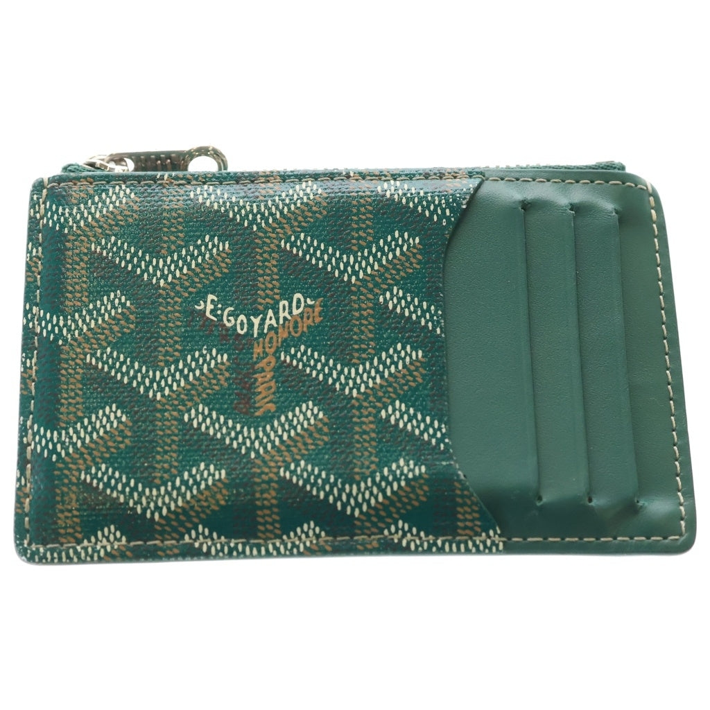 GOYARD(ゴヤール) ブルボン カードケース フラグメントケース 名刺入れ グリーン レザー シルバー金具 レディース